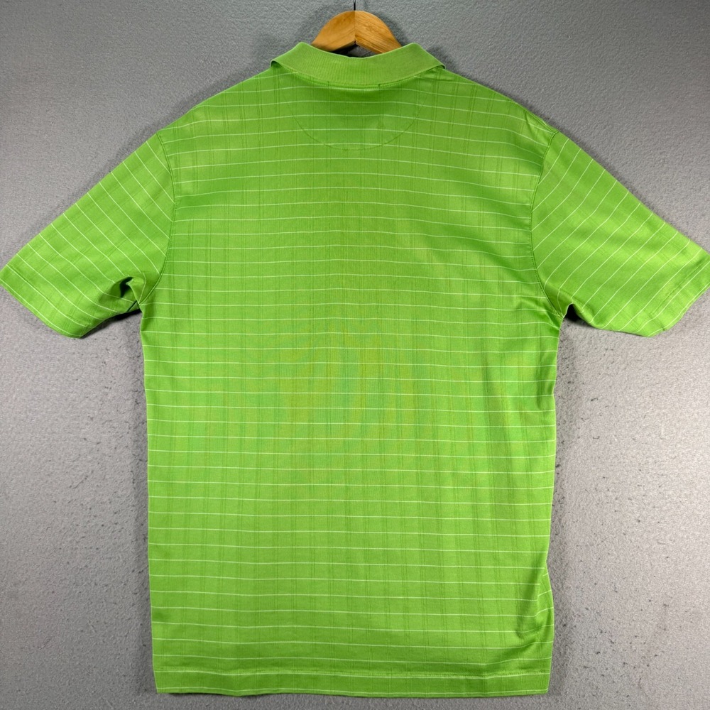 Nike Fit Dry Tigerwoods Polo Shirt Men Large Green Windowpane Comfort Golf Sport - Picture 2 of 11